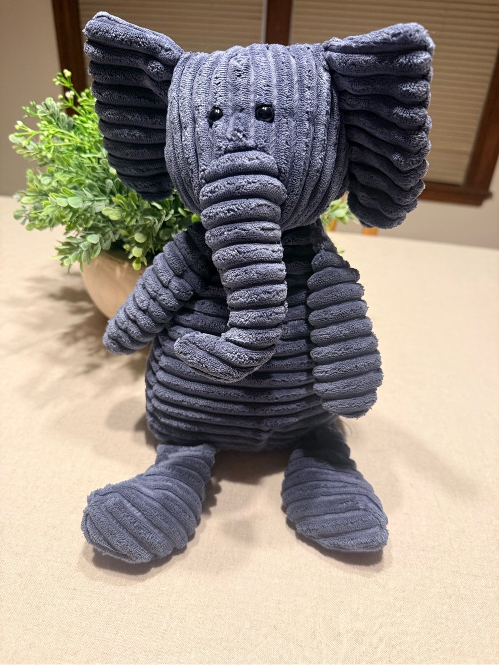 RETIRED Jellycat Elephant Cordy Roy Blue Plush Corduroy Stuffed Animal 15" Inch